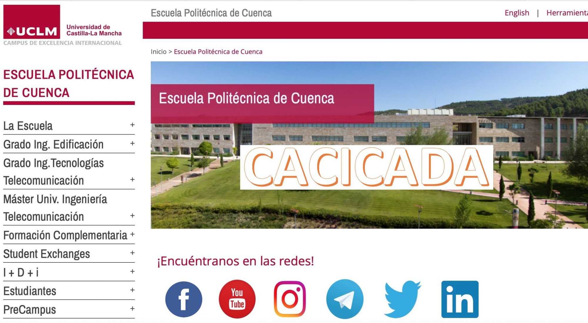 Web de la Escuela Politécnica de Cuenca